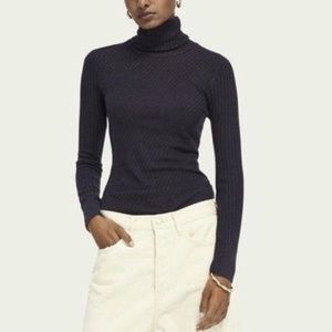 Scotch & Soda Ribbed Turtle Neck Sweater Wool